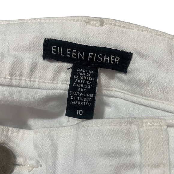 Eileen Fisher 10 White Denim Straight Leg Jeans - Picture 2 of 6